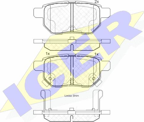 Icer 181899 - Kit de plaquettes de frein, frein à disque cwaw.fr