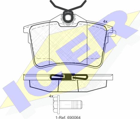 Icer 181895 - Kit de plaquettes de frein, frein à disque cwaw.fr