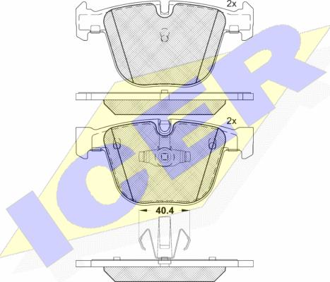 Icer 181896 - Kit de plaquettes de frein, frein à disque cwaw.fr