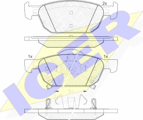 Icer 181893 - Kit de plaquettes de frein, frein à disque cwaw.fr