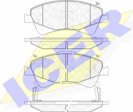 Icer 181892 - Kit de plaquettes de frein, frein à disque cwaw.fr