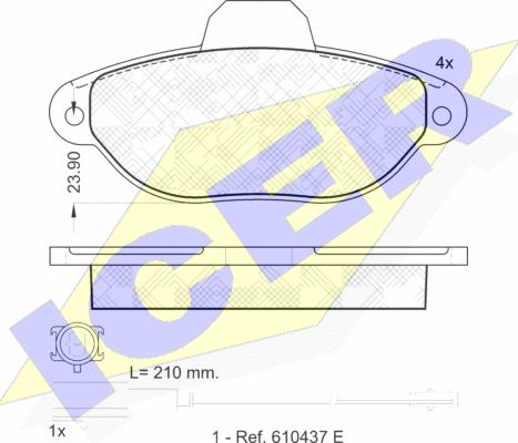 Icer 181844 - Kit de plaquettes de frein, frein à disque cwaw.fr