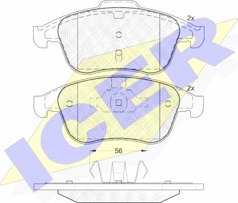 Icer 181859 - Kit de plaquettes de frein, frein à disque cwaw.fr