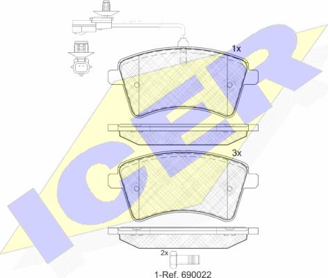 Icer 181854-203 - Kit de plaquettes de frein, frein à disque cwaw.fr