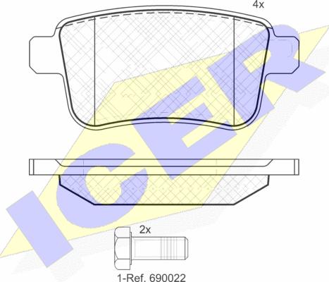 Icer 181855 - Kit de plaquettes de frein, frein à disque cwaw.fr