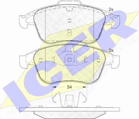 Icer 181856 - Kit de plaquettes de frein, frein à disque cwaw.fr