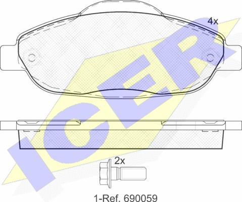 Icer 181851 - Kit de plaquettes de frein, frein à disque cwaw.fr