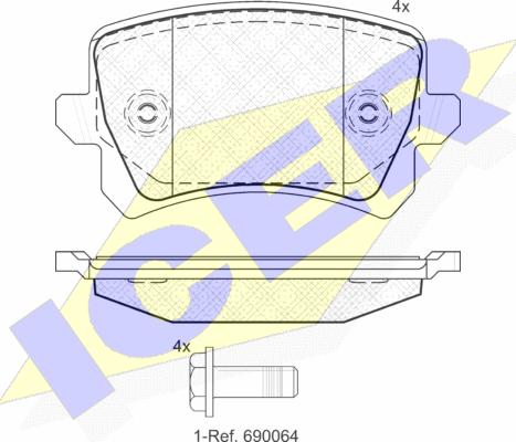 Icer 181857 - Kit de plaquettes de frein, frein à disque cwaw.fr