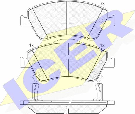 Icer 181869 - Kit de plaquettes de frein, frein à disque cwaw.fr