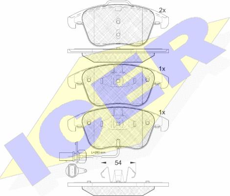 Icer 181864 - Kit de plaquettes de frein, frein à disque cwaw.fr