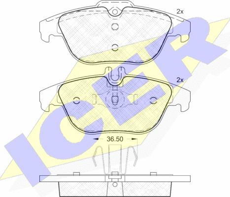 Icer 181863 - Kit de plaquettes de frein, frein à disque cwaw.fr