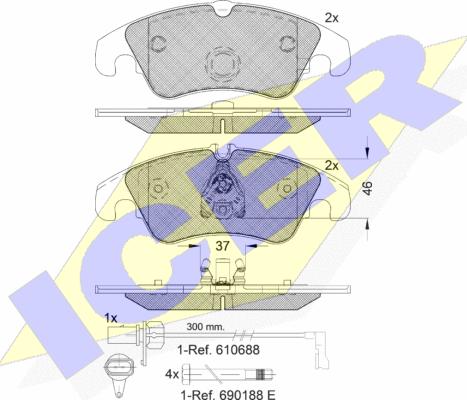 Icer 181862-202 - Kit de plaquettes de frein, frein à disque cwaw.fr