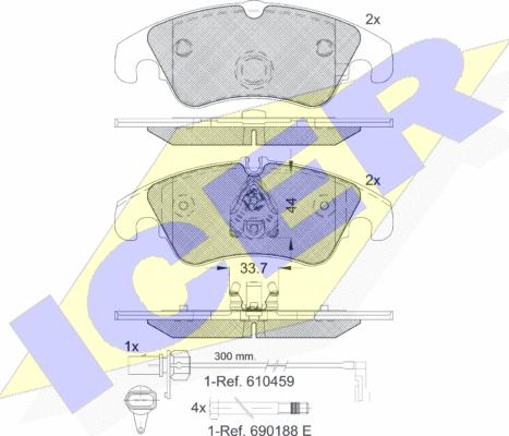 Icer 181862 - Kit de plaquettes de frein, frein à disque cwaw.fr