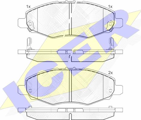 Icer 181867 - Kit de plaquettes de frein, frein à disque cwaw.fr