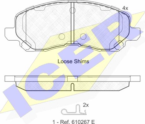 Icer 181806 - Kit de plaquettes de frein, frein à disque cwaw.fr