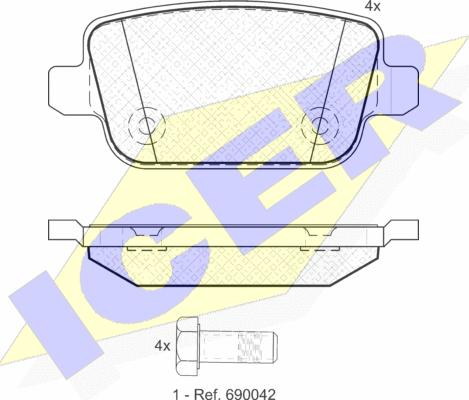 Icer 181801 - Kit de plaquettes de frein, frein à disque cwaw.fr