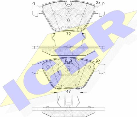 Icer 181814 - Kit de plaquettes de frein, frein à disque cwaw.fr