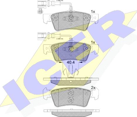 Icer 181815 - Kit de plaquettes de frein, frein à disque cwaw.fr