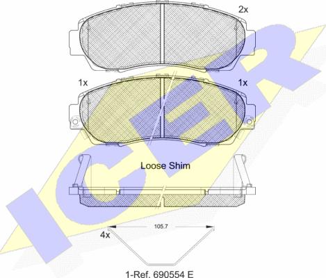 Icer 181811-200 - Kit de plaquettes de frein, frein à disque cwaw.fr