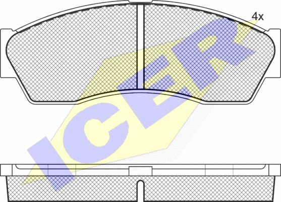 Icer 181884 - Kit de plaquettes de frein, frein à disque cwaw.fr