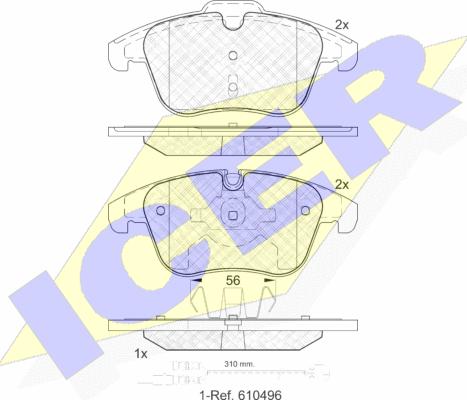 Icer 181886-203 - Kit de plaquettes de frein, frein à disque cwaw.fr