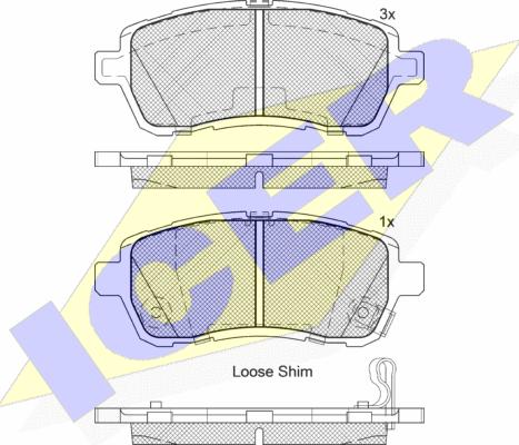 Icer 181881-208 - Kit de plaquettes de frein, frein à disque cwaw.fr