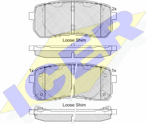 Icer 181839-233 - Kit de plaquettes de frein, frein à disque cwaw.fr