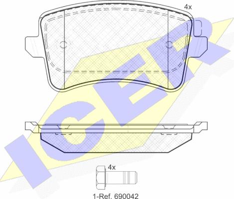 Icer 181835 - Kit de plaquettes de frein, frein à disque cwaw.fr