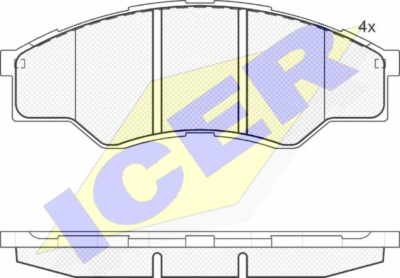 Icer 181824 - Kit de plaquettes de frein, frein à disque cwaw.fr