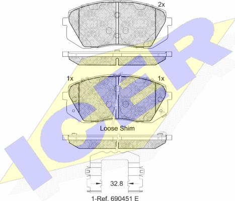 Icer 181826-202 - Kit de plaquettes de frein, frein à disque cwaw.fr