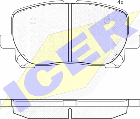 Icer 181820 - Kit de plaquettes de frein, frein à disque cwaw.fr