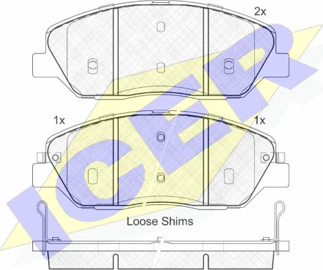 Icer 181828 - Kit de plaquettes de frein, frein à disque cwaw.fr