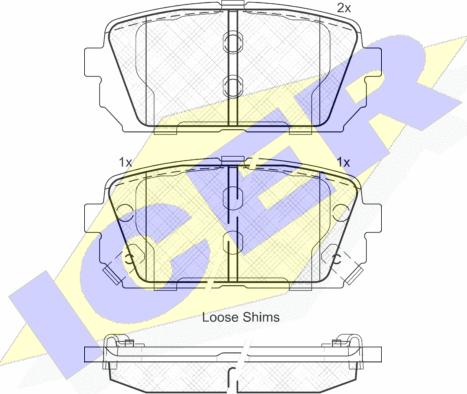 Icer 181827 - Kit de plaquettes de frein, frein à disque cwaw.fr