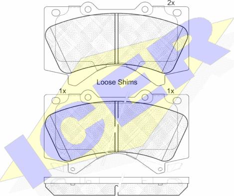 Icer 181874 - Kit de plaquettes de frein, frein à disque cwaw.fr