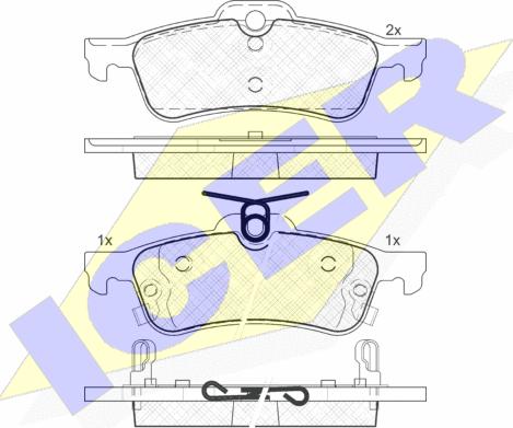 Icer 181878 - Kit de plaquettes de frein, frein à disque cwaw.fr