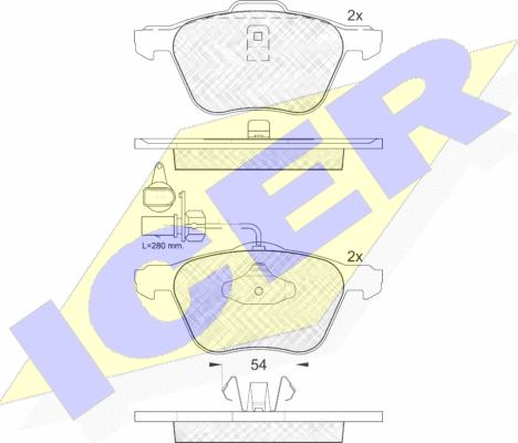 Icer 181395 - Kit de plaquettes de frein, frein à disque cwaw.fr