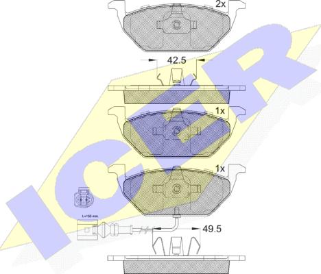 Icer 181349400 - Kit de plaquettes de frein, frein à disque cwaw.fr