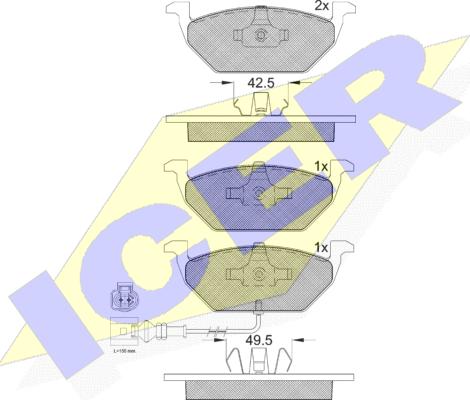 Icer 181349396 - Kit de plaquettes de frein, frein à disque cwaw.fr