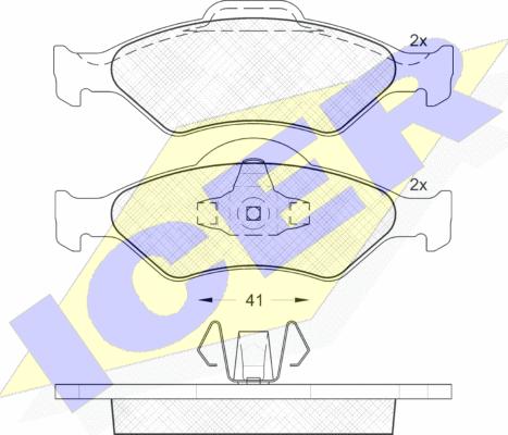 Icer 181344 - Kit de plaquettes de frein, frein à disque cwaw.fr