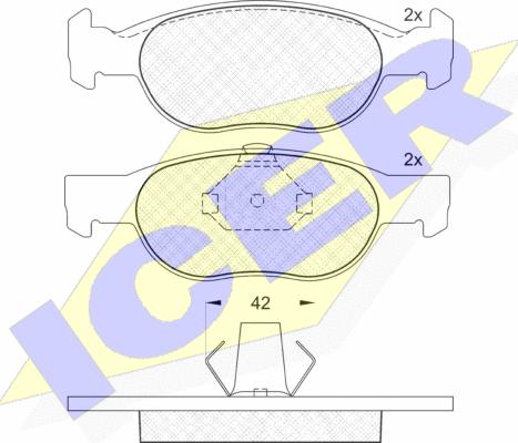 Icer 181348 - Kit de plaquettes de frein, frein à disque cwaw.fr