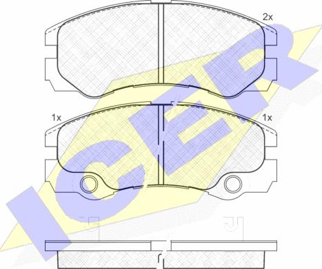 Icer 181354 - Kit de plaquettes de frein, frein à disque cwaw.fr