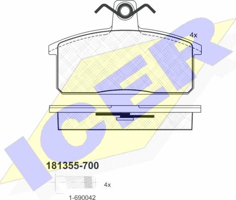 Icer 181355-700 - Kit de plaquettes de frein, frein à disque cwaw.fr