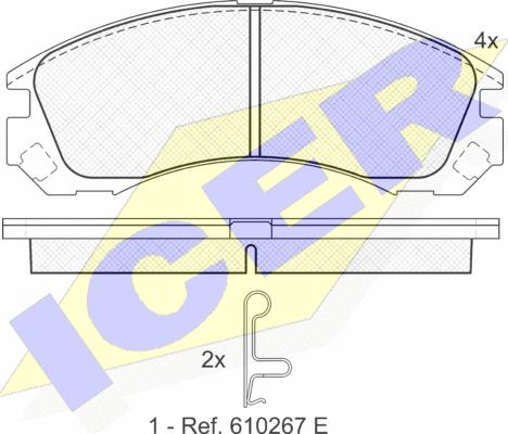 Icer 181358 - Kit de plaquettes de frein, frein à disque cwaw.fr