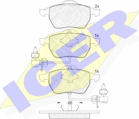 Icer 181362 - Kit de plaquettes de frein, frein à disque cwaw.fr