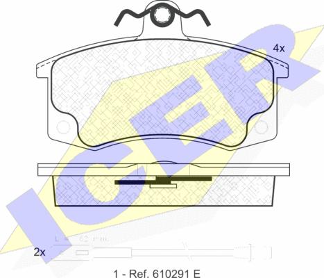 Icer 181308 - Kit de plaquettes de frein, frein à disque cwaw.fr