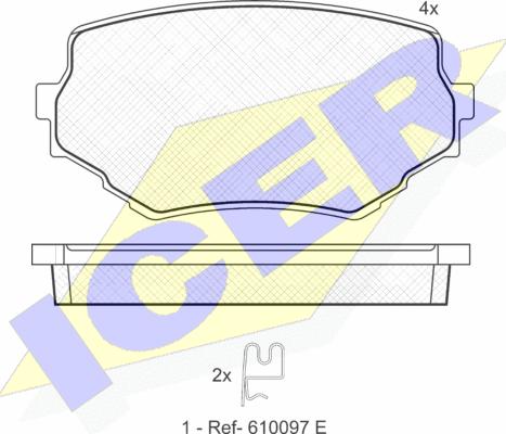 Icer 181319 - Kit de plaquettes de frein, frein à disque cwaw.fr