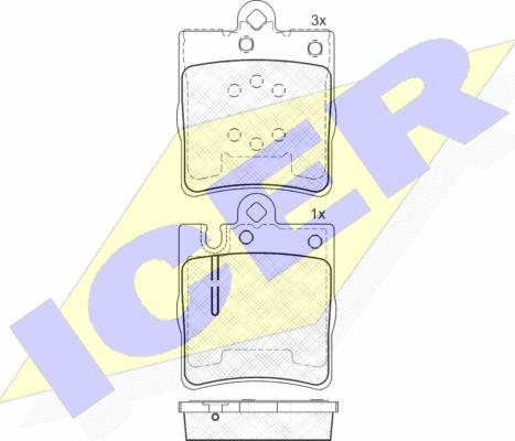 Icer 181312 - Kit de plaquettes de frein, frein à disque cwaw.fr