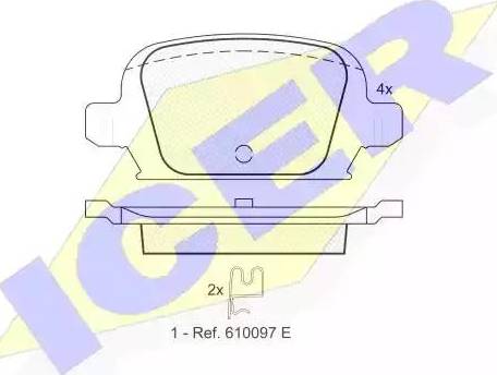 Icer 181385 - Kit de plaquettes de frein, frein à disque cwaw.fr