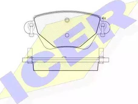 Icer 181381 - Kit de plaquettes de frein, frein à disque cwaw.fr