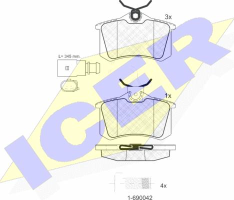 Icer 181387-203 - Kit de plaquettes de frein, frein à disque cwaw.fr